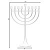 Vintiquewise Modern Solid Metal Judaica Hanukkah Menorah 9 Branched Candelabra, Aluminum Finish Medium QI004119.AL.M